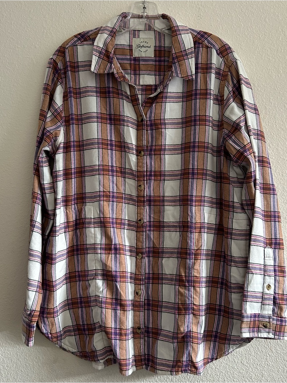 Women’s Brown Plaid Button-Up Shirt